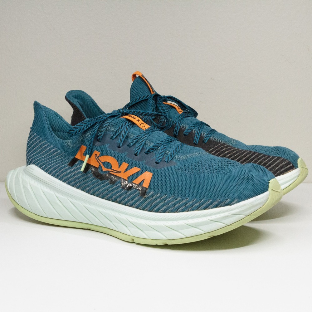 HOKA Carbon X 3 Racing Running Shoe Mountain‎ Spring/Puffin's Bill Mens Sz 12.5